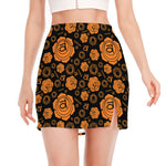 Swadhisthana Chakra Pattern Print Side Slit Mini Skirt