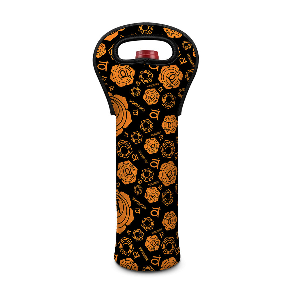 Swadhisthana Chakra Pattern Print Single Neoprene Wine Tote
