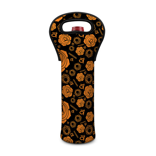 Swadhisthana Chakra Pattern Print Single Neoprene Wine Tote