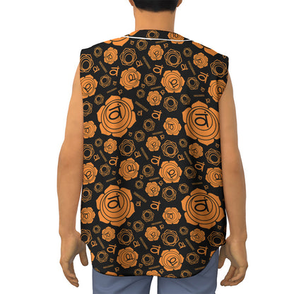 Swadhisthana Chakra Pattern Print Sleeveless Baseball Jersey