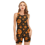 Swadhisthana Chakra Pattern Print Sleeveless One Piece Swimsuit