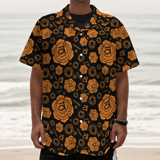 Swadhisthana Chakra Pattern Print Textured Short Sleeve Shirt