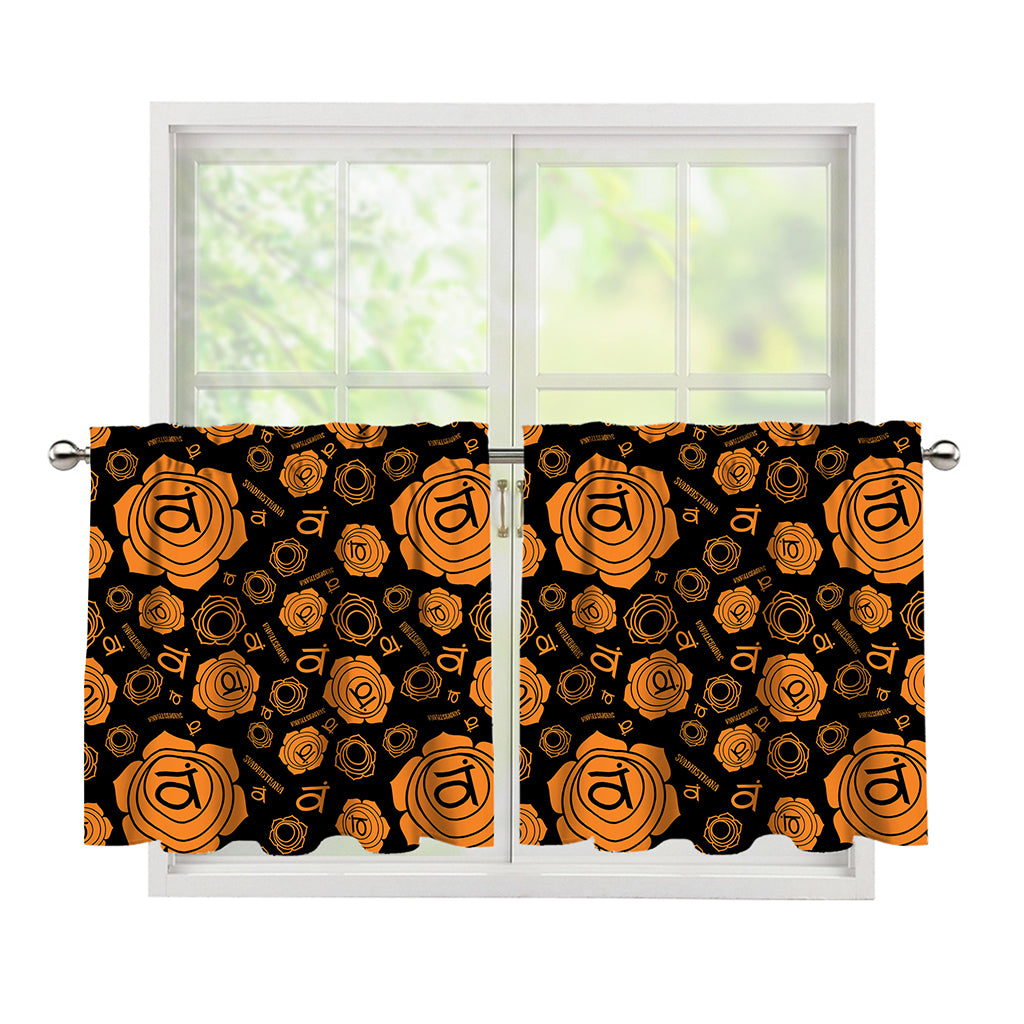 Swadhisthana Chakra Pattern Print Tier Curtains
