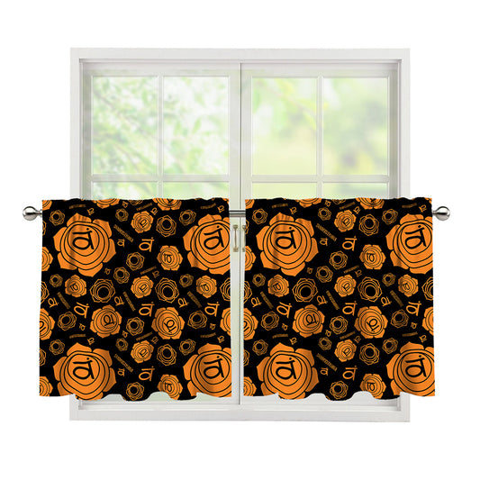 Swadhisthana Chakra Pattern Print Tier Curtains