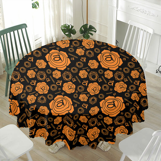 Swadhisthana Chakra Pattern Print Waterproof Round Tablecloth
