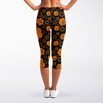 Swadhisthana Chakra Pattern Print Women's Capri Leggings