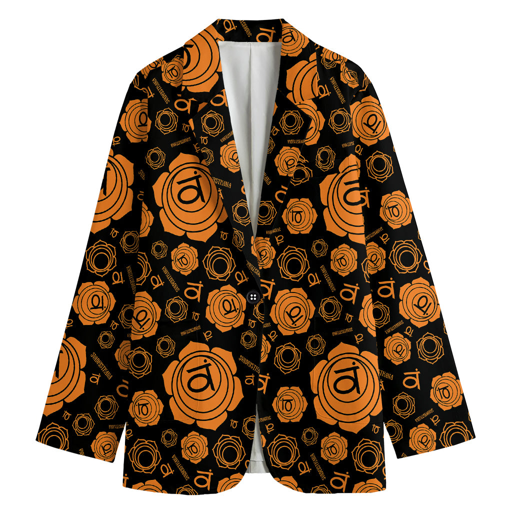 Swadhisthana Chakra Pattern Print Women's Cotton Blazer