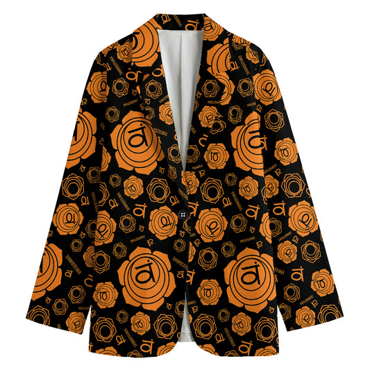 Swadhisthana Chakra Pattern Print Women's Cotton Blazer