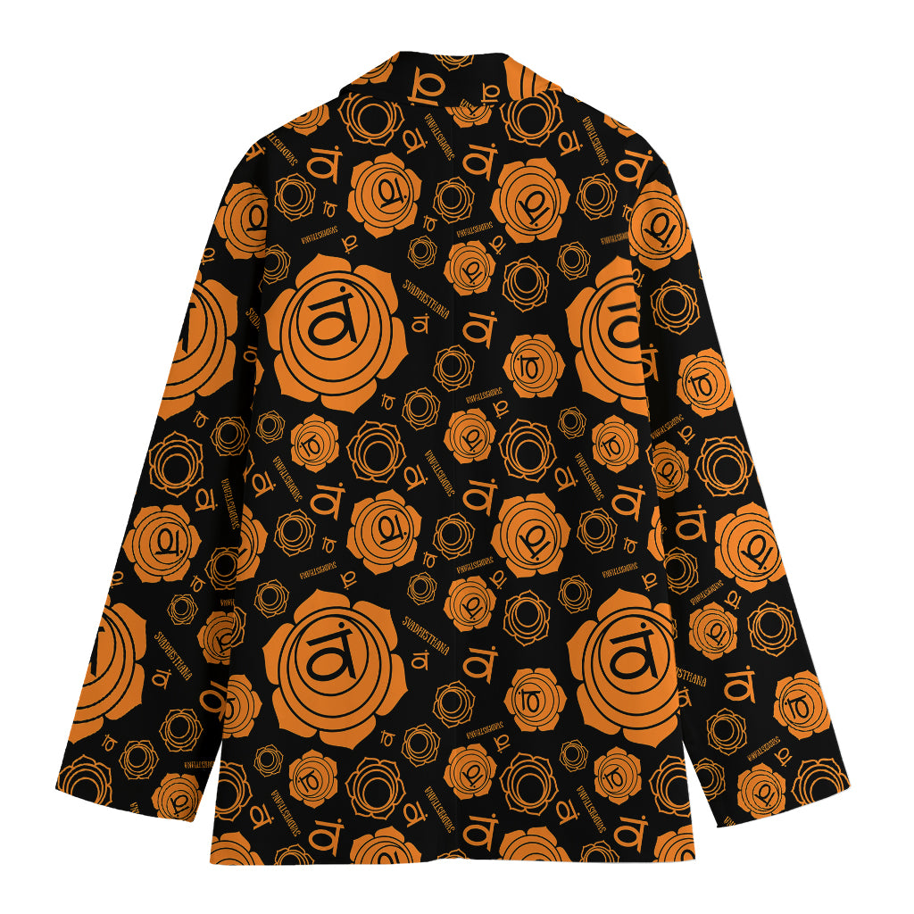 Swadhisthana Chakra Pattern Print Women's Cotton Blazer