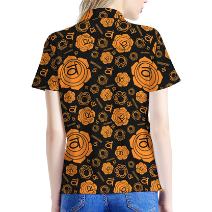 Swadhisthana Chakra Pattern Print Women's Polo Shirt