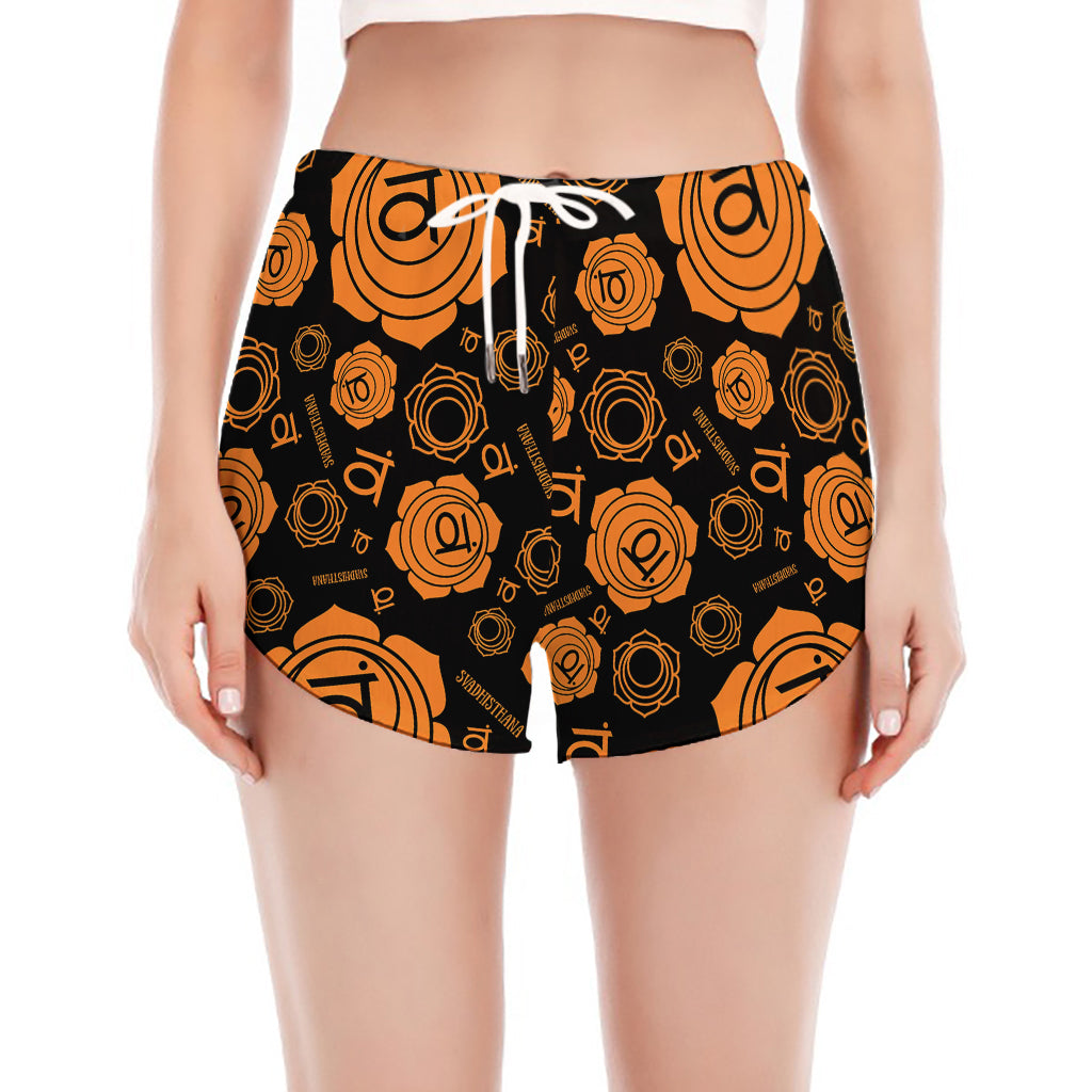 Swadhisthana Chakra Pattern Print Women's Split Running Shorts