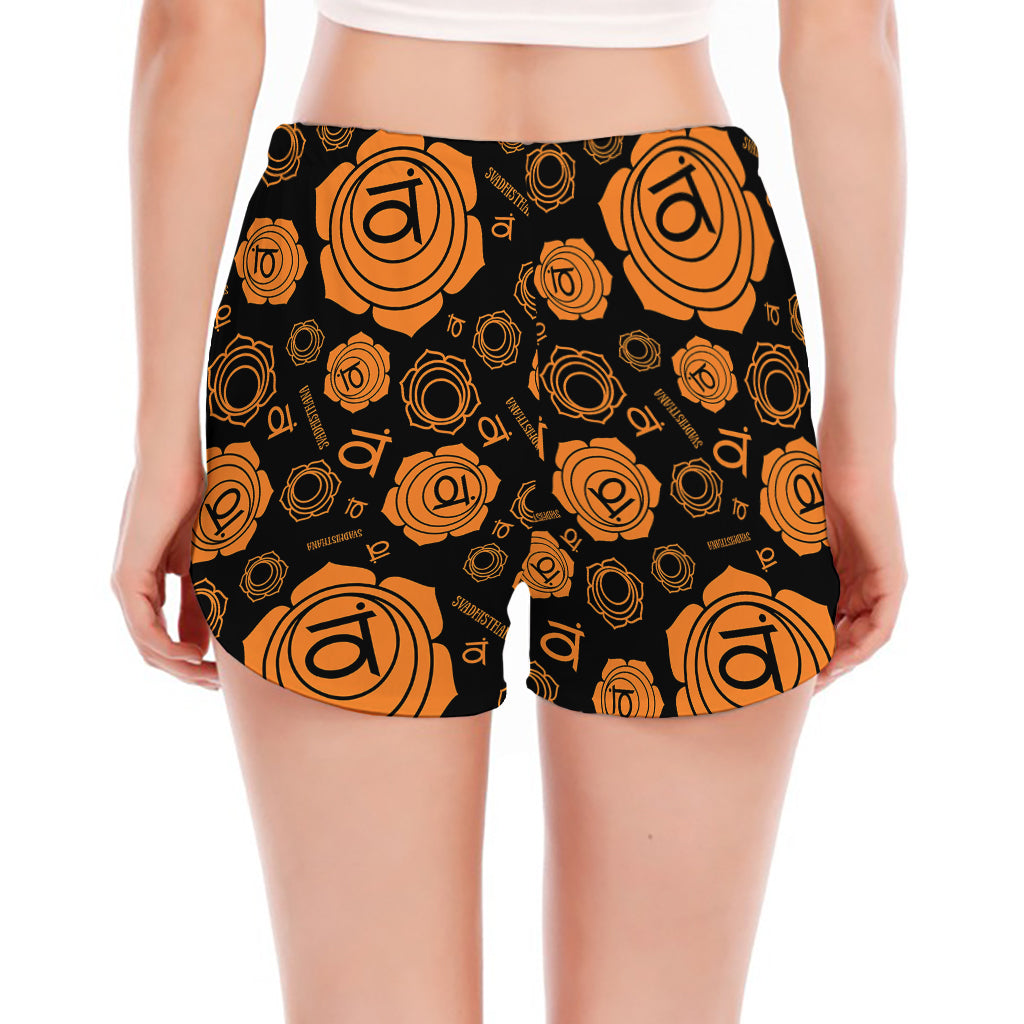 Swadhisthana Chakra Pattern Print Women's Split Running Shorts