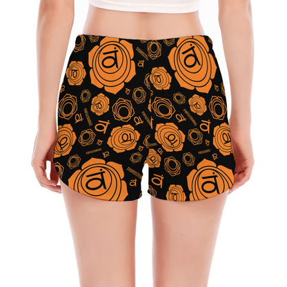 Swadhisthana Chakra Pattern Print Women's Split Running Shorts