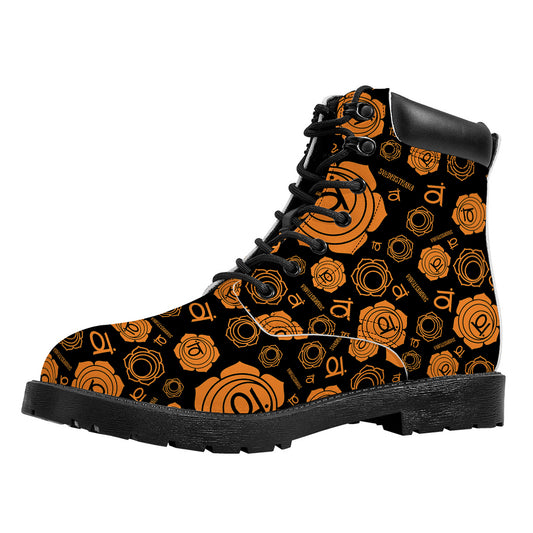 Swadhisthana Chakra Pattern Print Work Boots