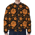 Swadhisthana Chakra Pattern Print Zip Sleeve Bomber Jacket