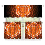 Swadhisthana Chakra Spiritual Print 3 Piece Kitchen Curtains