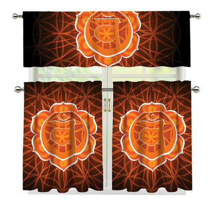 Swadhisthana Chakra Spiritual Print 3 Piece Kitchen Curtains