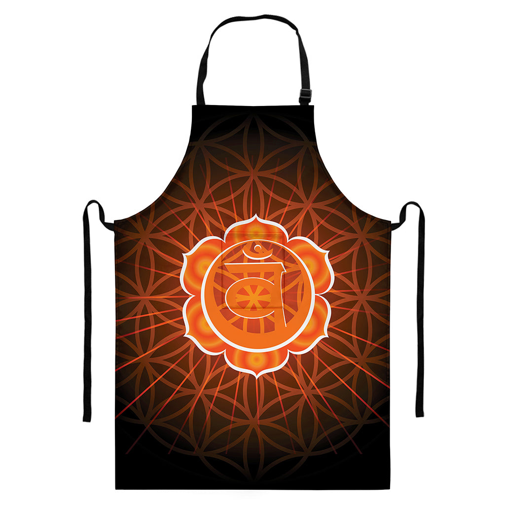 Swadhisthana Chakra Spiritual Print Bib Apron With Pocket