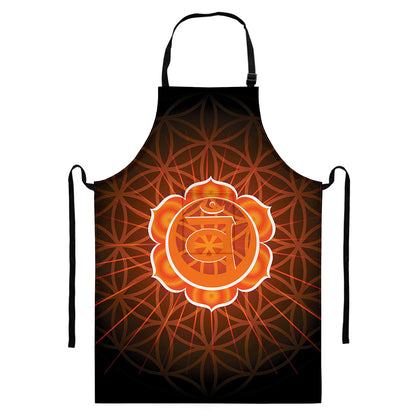 Swadhisthana Chakra Spiritual Print Bib Apron With Pocket
