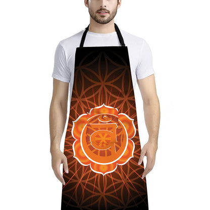 Swadhisthana Chakra Spiritual Print Bib Apron With Pocket