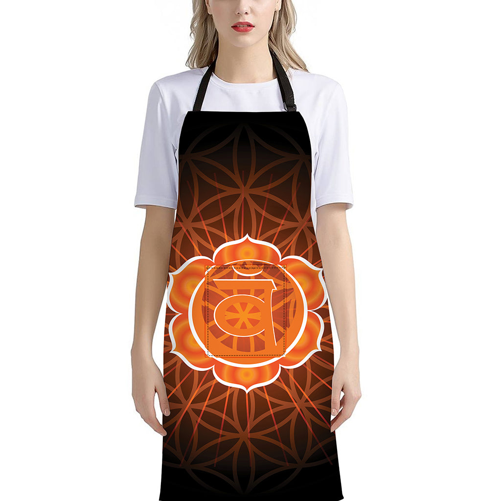 Swadhisthana Chakra Spiritual Print Bib Apron With Pocket