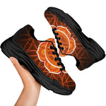 Swadhisthana Chakra Spiritual Print Black Chunky Shoes