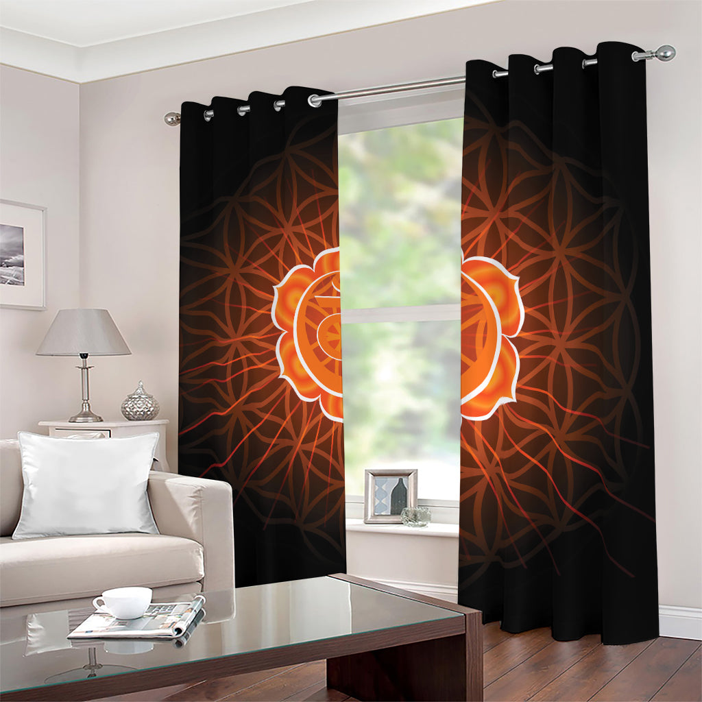 Swadhisthana Chakra Spiritual Print Blackout Grommet Curtains