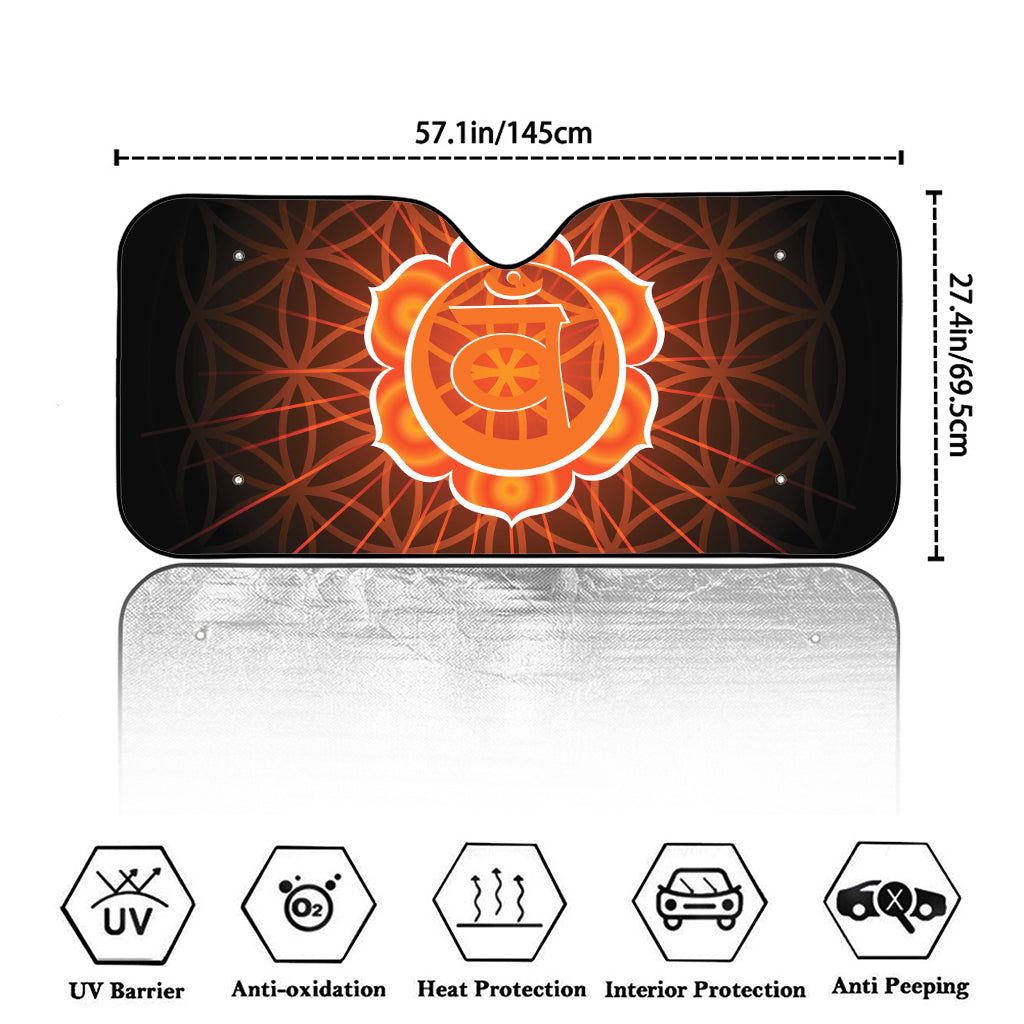 Swadhisthana Chakra Spiritual Print Car Windshield Sun Shade