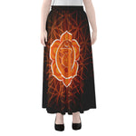 Swadhisthana Chakra Spiritual Print Chiffon Maxi Skirt