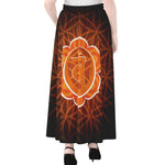 Swadhisthana Chakra Spiritual Print Chiffon Maxi Skirt