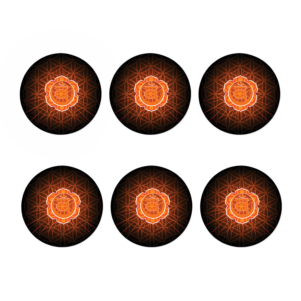 Swadhisthana Chakra Spiritual Print Coaster Set