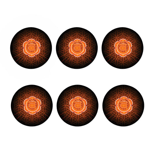 Swadhisthana Chakra Spiritual Print Coaster Set