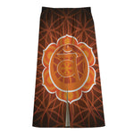 Swadhisthana Chakra Spiritual Print Cotton Front Slit Maxi Skirt