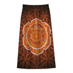 Swadhisthana Chakra Spiritual Print Cotton Front Slit Maxi Skirt