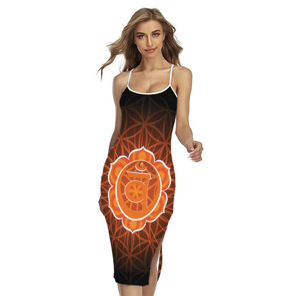 Swadhisthana Chakra Spiritual Print Cross Back Cami Dress
