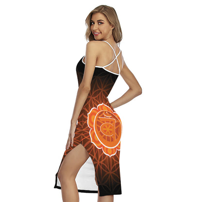 Swadhisthana Chakra Spiritual Print Cross Back Cami Dress