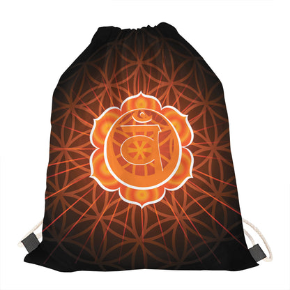 Swadhisthana Chakra Spiritual Print Drawstring Bag