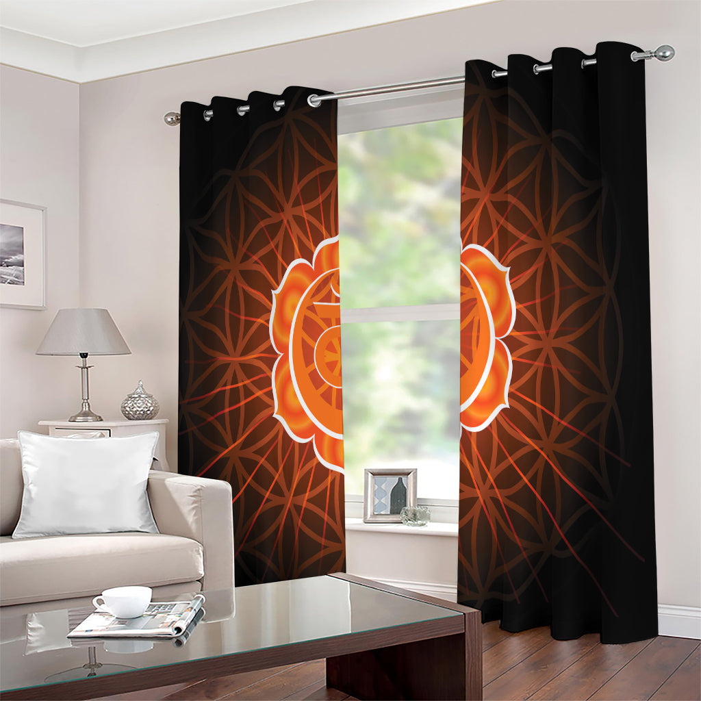 Swadhisthana Chakra Spiritual Print Extra Wide Grommet Curtains