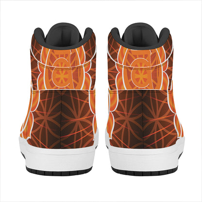 Swadhisthana Chakra Spiritual Print High Top Leather Sneakers