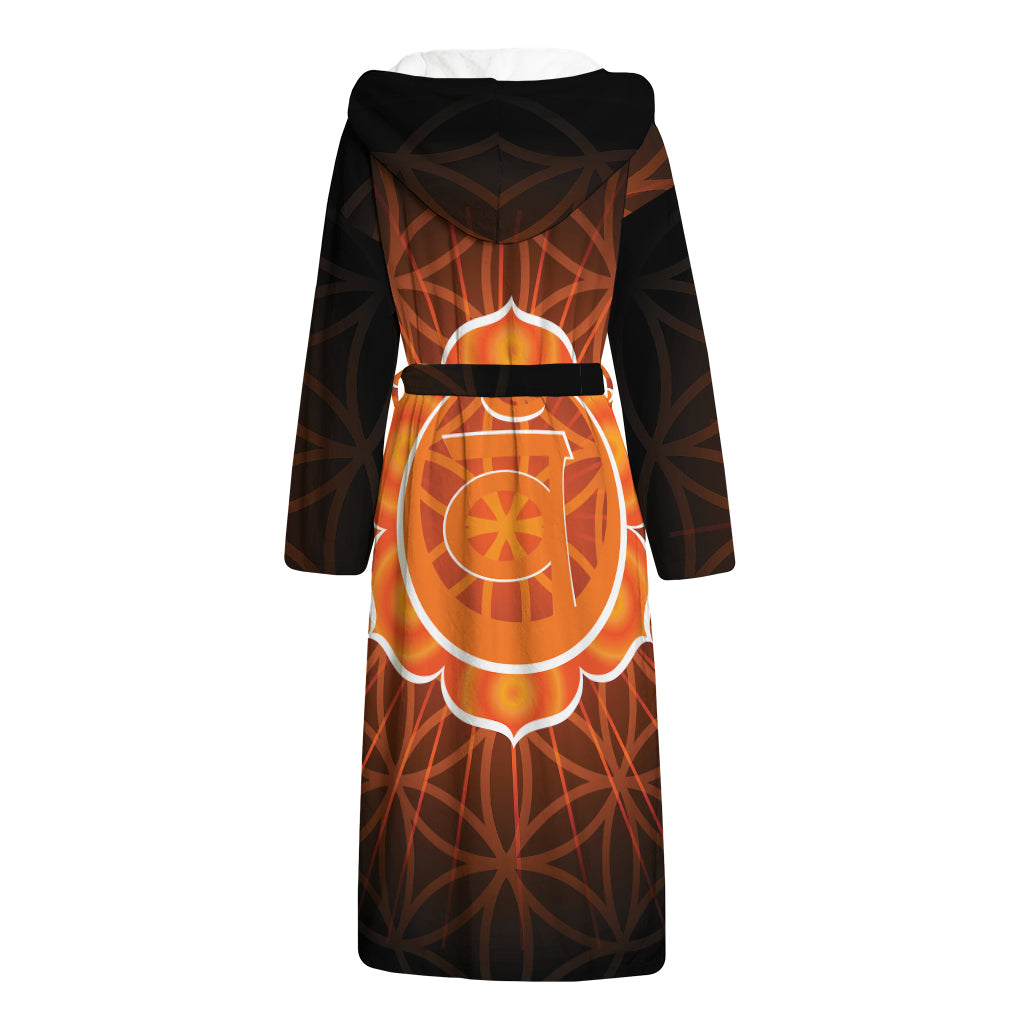 Swadhisthana Chakra Spiritual Print Hooded Bathrobe