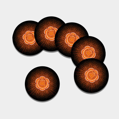 Swadhisthana Chakra Spiritual Print Leather Coaster Set