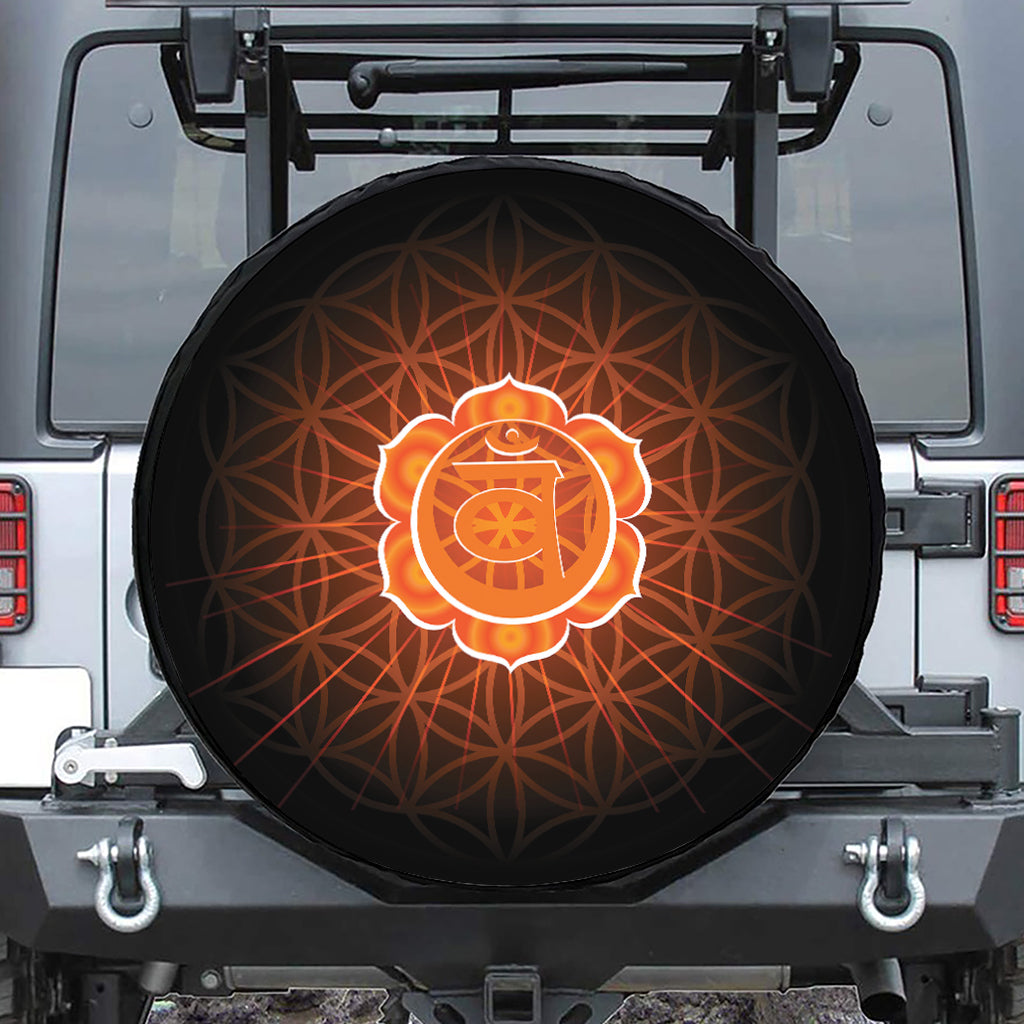 Swadhisthana Chakra Spiritual Print Leather Spare Tire Cover