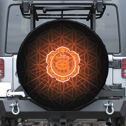 Swadhisthana Chakra Spiritual Print Leather Spare Tire Cover