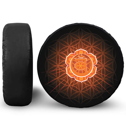 Swadhisthana Chakra Spiritual Print Leather Spare Tire Cover