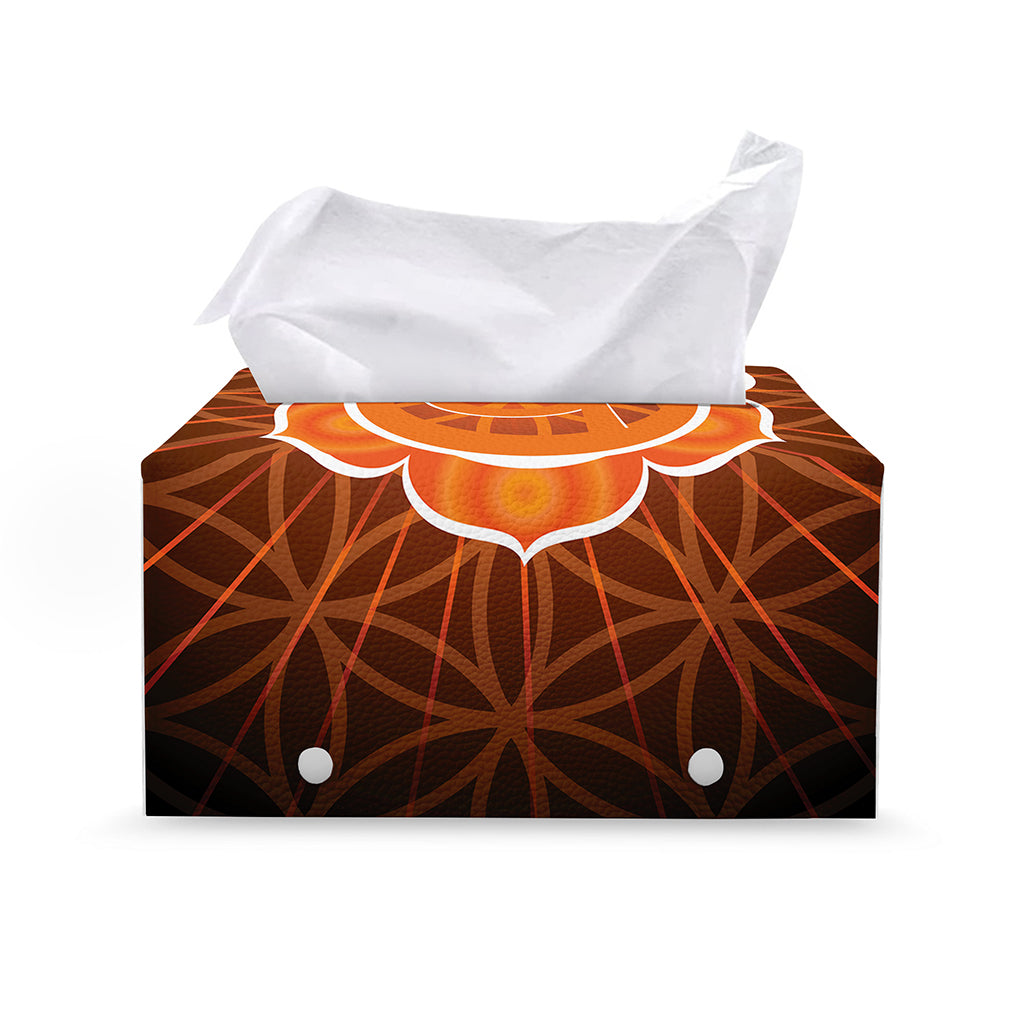 Swadhisthana Chakra Spiritual Print Leather Tissue Box Cover