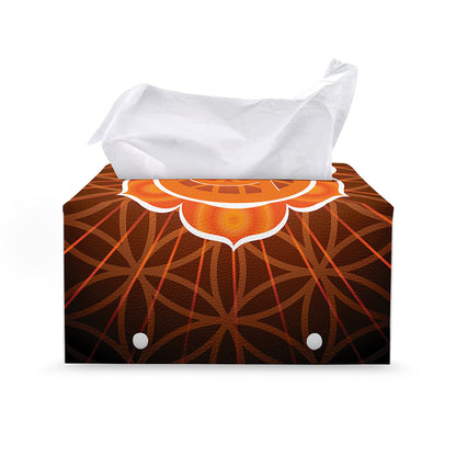 Swadhisthana Chakra Spiritual Print Leather Tissue Box Cover