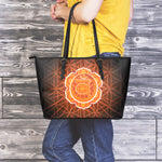 Swadhisthana Chakra Spiritual Print Leather Tote Bag