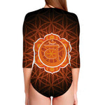 Swadhisthana Chakra Spiritual Print Long Sleeve Swimsuit