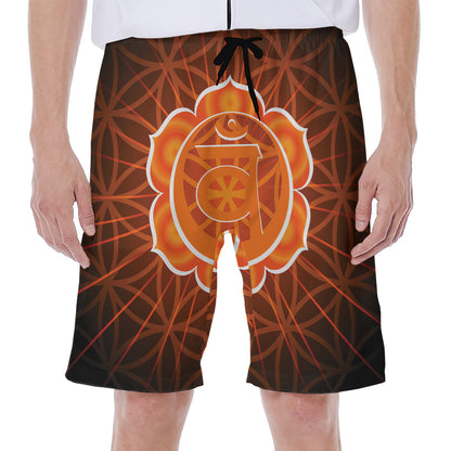Swadhisthana Chakra Spiritual Print Men's Beach Shorts