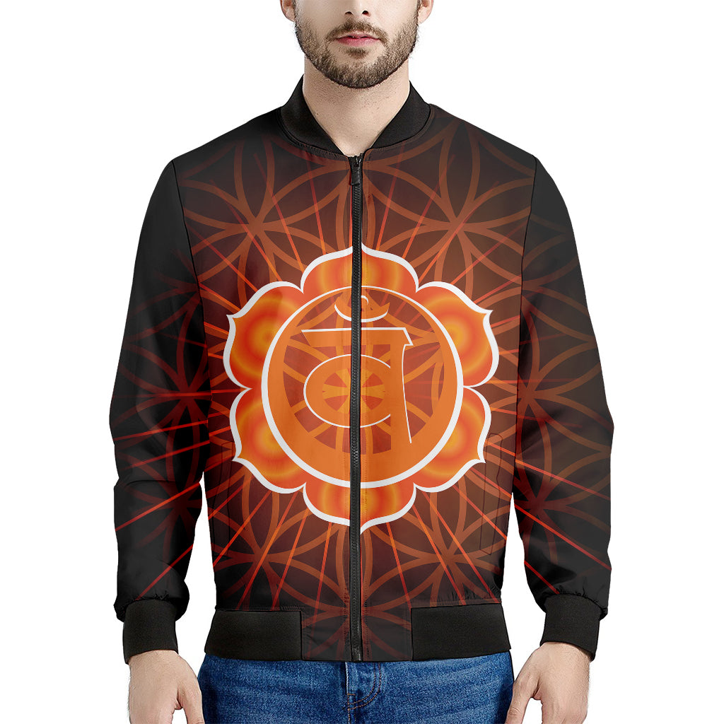 Swadhisthana Chakra Spiritual Print Men's Bomber Jacket